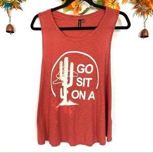 🌲 Urban outfitters muscle flowy tank cactus